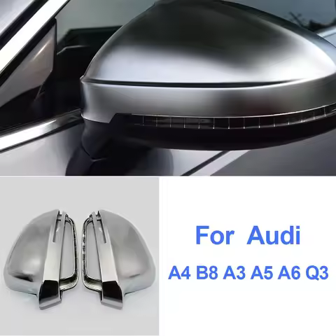 Door Mirror Cover Side Wing Mirror Cover Caps Fit For Audi A4 B8.5 A3 A5 B8 B6 A8 Q3 Matte Chrome Si