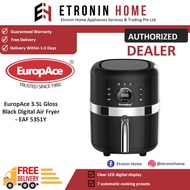 EuropAce 3.5L Gloss Black Digital Air Fryer - EAF 5351Y