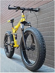 Fashionable Simplicity Mountain Bikes 26inch 21-Speed Bike Dual Disc Brake Hardtail Adult All Terrain Mountain Bike Adjustable Seat &amp; Handlebar (Color : 26 Inches Yellow)