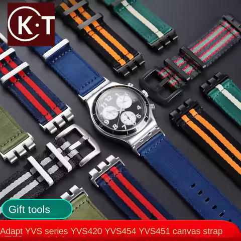 For SWATCH YVS420 YVS454 YVS451 YVS400 Series Waterproof Nylon Strap Adapter Refit 21mm Swatch YVS S