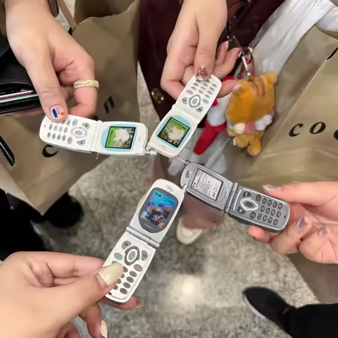 In Stock Japan Toys Spirits Original Retro Electronics Series Mini Flip Phone Recorder Foldable Phon