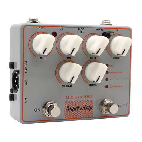 Moskyaudio 4 AMP IN ONE Amplifier Box Effect Pedal,Amp Simulation Effect Pedal for Electric Guitar