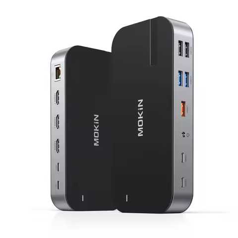 MOKiN 16 in 1 Docking Station USB C Dock Triple Monitor,3 HDMI,10Gbps USB 3.1,RJ45,SD/TF,Audio,PD 10