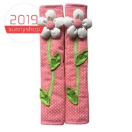 2x Flower Polka Dot Door/Refrigerator Handle Cover Gloves Pink