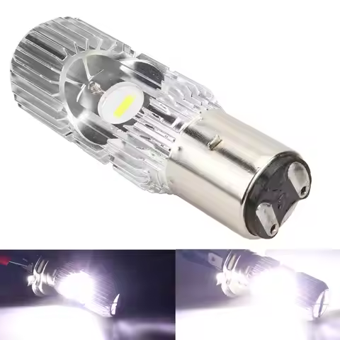 1x H4 BA20D High Quality LED Moto H6 Motorcycle Headlight Bulbs Hi Lo Lamp White Light Scooter Acces