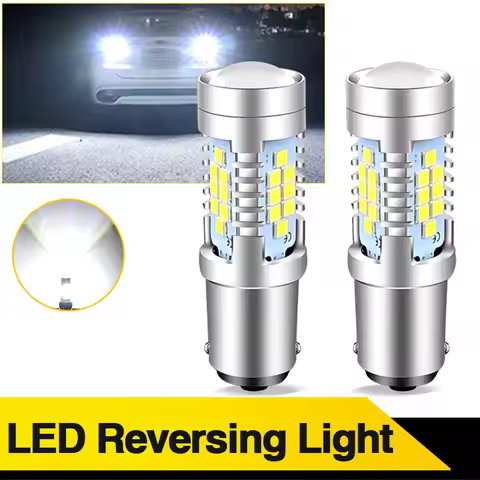 2PCS P21W LED Bulbs White 1156 BA15S LED Reversing Light DRL No Hyper Flash For Fiat 500X 2014-2015 
