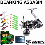 COMBO BEARKING SW ASSASIN AS3000 Mesin Pancing High Quality Spinning Reel Long Cast 15 KG MAX DRAG 9