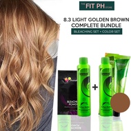 8.3 LIGHT GOLDEN BROWN COMPLETE BUNDLE! Bremod Hair Color & Hair Bleaching Set