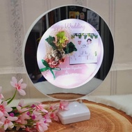 SEHARI JADI Cermin mirror frame foto wajah lampu LED rias magic ajaib hadiah kado gift custom ultah 