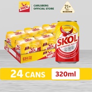 Skol Beer Can Lager Beer 4.0% Alcohol (320ml x 24)