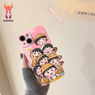 Maruko pink square edge camera protection case for iphone 6 to 14promax - e7456a