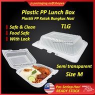 Plastik PP Bekas Kotak Bungkus Nasi Jenama TLG Semi Transparent Plastic PP Lunch Box Tapau Nasi