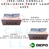 DEPO-212-1654-A-GC 1992-1993 COROLLA AE101/AE100 FRONT LAMP ASSY