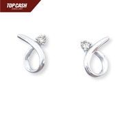 Top Cash Jewellery 9K White Gold Everlasting Diamond Earrings