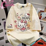 Cupids Imitation Embroidery-Style Winking Kitty Tee | Adorable Character Design