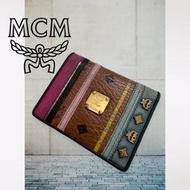 二手90%🆕正品彩虹🌈MCM雙面 短夾 三折夾，復古 皮夾 設計刷舊感