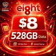 Eight8 $8 Double Eight Data Plan (528GB) | 7/24h Recharge 8 Mobile Top Up Instant Recharge All Day