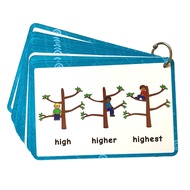 38 Groups 114 Words Kids Learning Flash Cards English Grammar Cognitive Adjective Degrees Of Compari