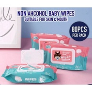 80pcs NON ALCOHOL BABY WIPES WET TISSUE