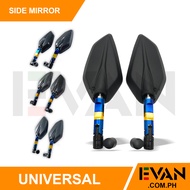 EVAN.COM Universal Side Mirror 2tone CNC Short Stem Made IN Thailand Motorcycle Side Mirror