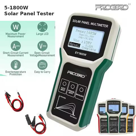 FrogBro Solar Panel Tester EY1600W Photovoltaic Multimeter MPPT Detection Solar Panel LCD Tester Vol