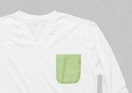 江戶小紋 T-shirt Through Ichimatsu Moeiro 江戶小紋口袋長袖V領