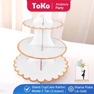 PUTIH Plain WHITE Cake Stand List Gold / 3 Tier cupcake Stand / plain cupcake Stand / cupcake coaste