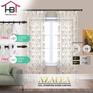 HOME BLIND Langsir Azalea Langsir Raya 2026 Printed Sheer Curtain / Day Curtain Hook or Ring /French