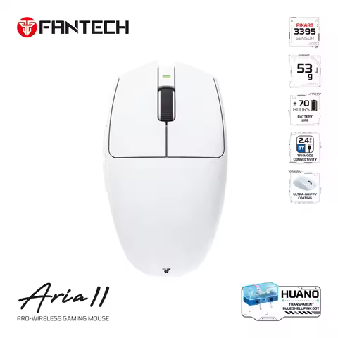FANTECH Aria ll XD7V2 Wireless Gaming Mouse PixArt PAW3395 53G Ultra-lightweight Tri-Mode Ergonomic 