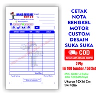 NOTA BENGKEL NAMA SENDIRI 2 PLY/ isi 100 lembar NOTA BEGNKEL/NOTA CUSTOM NAMA TOKO SENDIRI MURAH RAH