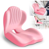 Ergonomic Waist Support and Seat Cushion, 2-in-1 Memory Foam Pad, Hollow Design for Coccyx, Suitable