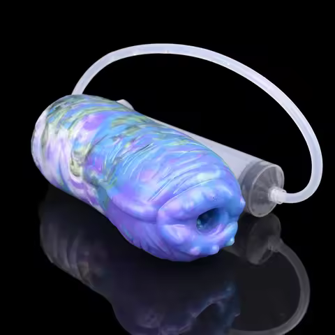 GEEBA Blue Animal-Themed Spraying Male Masturbator Cup with Silicone Material Realistic Vagina Pocke