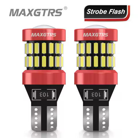 2x Flash Strobe T15 W16W 921 912 LED 4014+3030 6000K White Red Yellow Car Reversing Light Bulb Backu