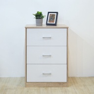 Global House DELICATO ตู้ 3 ลิ้นชัก Nice 59X39X81.5ซม. สีทูโทน-บีชขาว รับประกันของเเท้