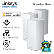 Linksys Velop AX4200 Tri-Band WiFi 6 Mesh System (3 Pack, MX12600), Tri-Band AX Router, HomeKit-Enabled Wi-Fi Router