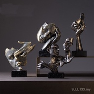 Senyap Adalah Seni Abstrak Emas Hiasan Topeng Muka Manusia Cahaya Mewah Kreatif Hiasan Minimalis Pap