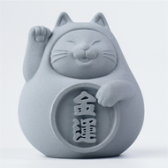 【泥研製所】清水灰 胖胖招財貓(大)