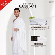 AL-BAHR Set Combo 1 (2in1) Kain Ihram 100% Cotton + Tali Pinggang - TIADA BAG - Hajiumrah albahr