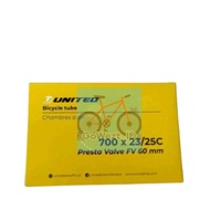 Bicycle Inner Tube Size 700 x 23 / 25 c UNITED Fixie FV Presta Valve 6 cm | High Quality
