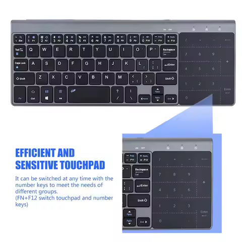 Keyboard Keyboard Wireless Slim Keyboard Portable Slim 2.4Ghz Wireless Keyboard Handheld with Touchp