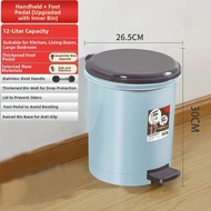 Foot Pedal Plastic Trash Can Tea Flower Design for Kitchen Living Room Bathroom Home Use Hygienic Fo