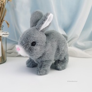 Electric Plush White Rabbits Toy Fluffy Educational Interactive Bunny Toys Gift for Christmas Birthd