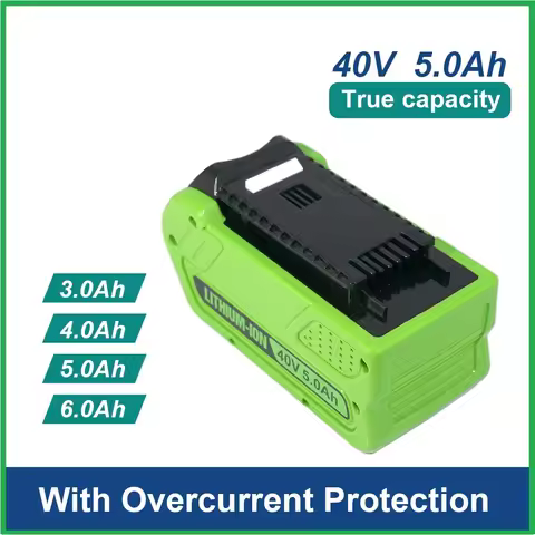 For GreenWorks 40V 3Ah 6Ah 5Ah 18650 Rechargeable lithium Battery 29462 29472 29282 G-MAX GMAX Lawn 