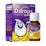 Ddrops วิตามิน D3 เสริมเด็ก วิตามิน D3 600 ยูนิต ขวด 100 หยด 2.8 มล. ส่วนผสมจากน้ำมันมะพร้าวธรรมชาติ อาหารเสริมอินทรีย์