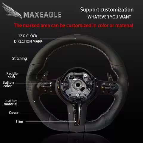 MAXEAGLE Steering Wheel For BMW M3 M5 F10 F06 F07 F12 F18 F30 F20 F22 F32 F34 F35 F45 F48 F49 X1 X2 