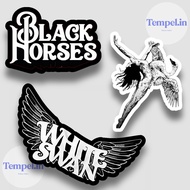 WHITE SWAN & BLACK HORSES ROCK BAND STICKERS