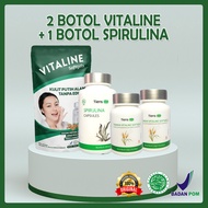 Paket Vitaline Tiens &amp; Masker Spirulina 2 Botol Vitaline + 1 Botol Sp