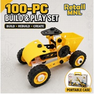 Retailmnl Hanye Backhoe Construction Toy for Kids – DIY Engineering Excavator Building Kit