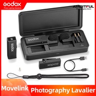 Godox MoveLink M2 Mini 2.4GHz Wireless Microphone Transmitter/ Receiver Wireless Lavalier Mic For Phone DSLR