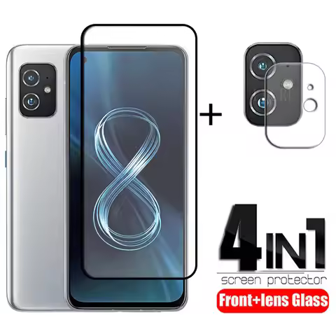 4-in-1 For Asus Zenfone 8 Glass For Asus Zenfone 8 Tempered Glass Full Cover HD Screen Protector For